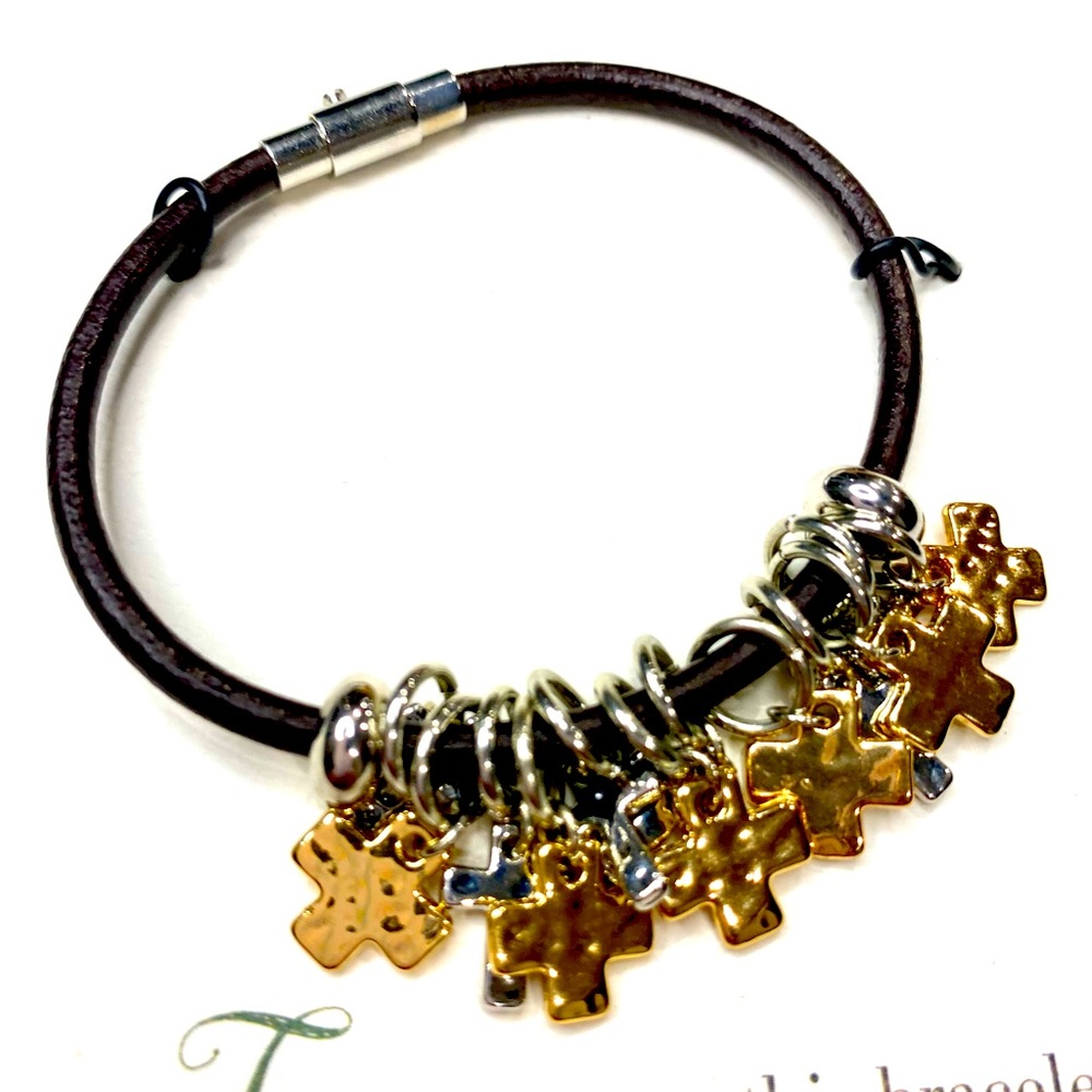Leather and cross bracelet- Giving bracelet Faith accessories
